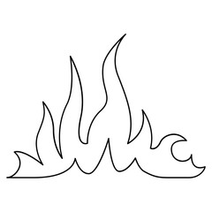 Flame icon in line style