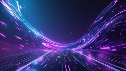 Fototapeta premium Abstract Neon Curves and Streaks Illustration 