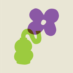abstract purple green flower vector