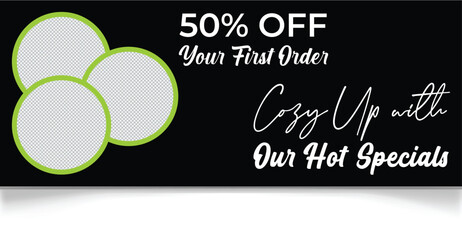 Fototapeta premium Restaurant Banner menu poster design template