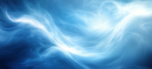 Obraz premium Abstract Blue Swirling Energy Background Celestial Light Flow Design