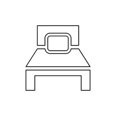 Single bed icon in line style
