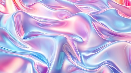 Obraz premium Dreamlike iridescent waves flowing with ethereal grace and a soft, gentle luminescence.