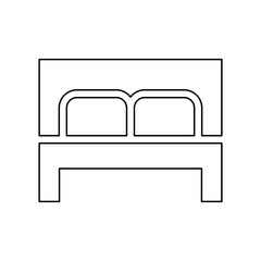 Double bed icon in line style