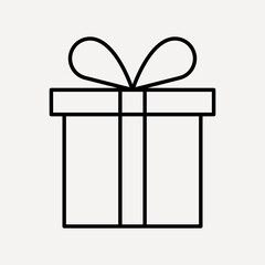 Gift box reward icon, line art design vector