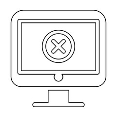 Computer error icon in line style