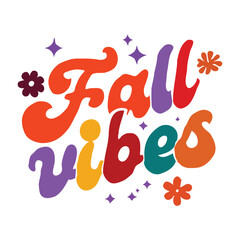 Fall vibes colorful typography 