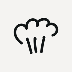 Minimalist line art of broccoli, element vector