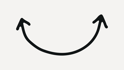 Minimalist design of a curved arrow forming a smile shape, element vector