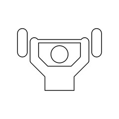 Weight lifting icon in line style