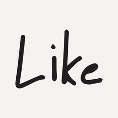 Minimalist handwritten 'Like' text, element vector