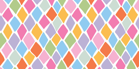 Colorful rhombus seamless pattern for nursery prints, wallpaper, backgrounds, textile, kids apparel, wrapping paper, etc. EPS 10