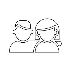 Couple icon in line style