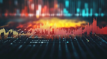 Stock market graph with German flag colors, symbolizing Germany's economic trends, Full HD, 32k Resolution