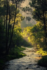 Naklejka premium Ecological Symphony: Nature's Music Composed by Elements, Creating Harmony in Every Sound and Scene.