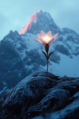 Edelweiss Extract: A Frost-Kissed Mountain Peak Surrounded by Majestic Alpine Flora and Serene Beauty.