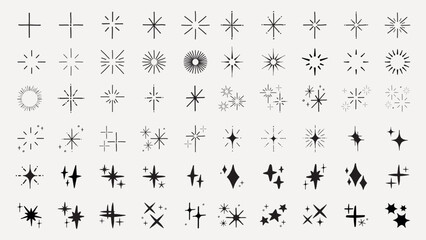 Hand-drawn star doodles in various styles. Simple star illustrations, unique star shapes, creative star designs. Perfect for decoration and design. Element vector set.