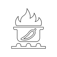 Spicy food icon in line style