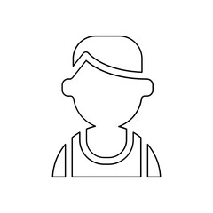 Man basketball player icon in line style