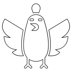 Chicken icon in line style