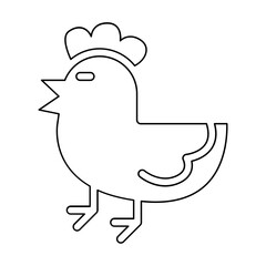 Chicken icon in line style