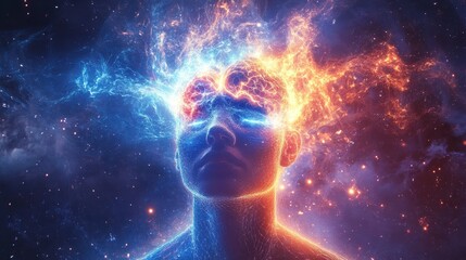 Humans with glowing auras symbolize energy-saving minds, embracing sustainability and eco-conscious living.