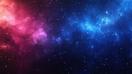 Naklejka premium Captivating galactic artwork showcasing a cosmic nebula with vibrant indigo and crimson gradient, adorned with countless twinkling stars.