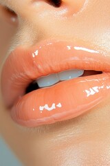 Obraz premium Close-up beautiful lips banner