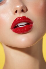 Obraz premium Close-up beautiful lips banner