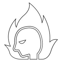 Angry icon in line style