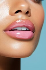 Obraz premium Close-up beautiful lips banner