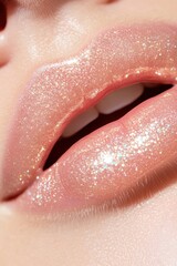 Close-up beautiful lips banner
