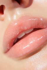 Fototapeta premium Close-up beautiful lips banner