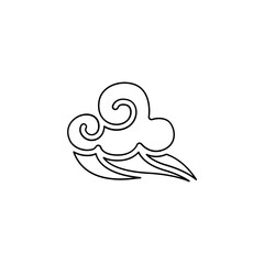 Japanese cloud icon in line style