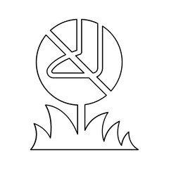 Keep off the grass sign icon in line style