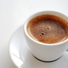 Freshly Brewed Turkish Coffee with Frothy Crema &ndash; Elegant Minimalist Close-Up