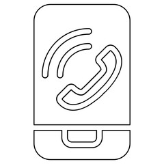Incoming call icon in line style