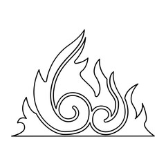 Flame icon in line style