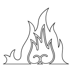 Flame icon in line style