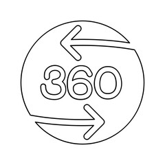 360 degree icon in line style