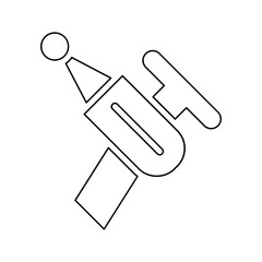 Superhero gun icon in line style