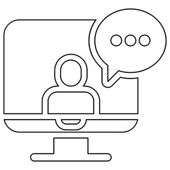 Video conference icon in line style