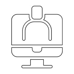 Virtual reality icon in line style