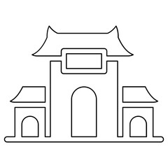 Chinese temple icon in line style