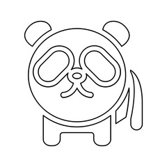 Panda icon in line style