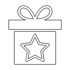 Gift box icon in line style