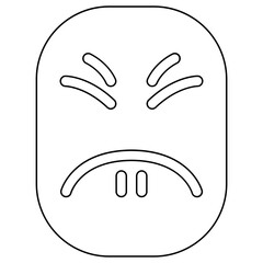 Angry face icon in line style