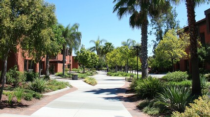 Obraz premium tropical garden with palm trees