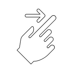 Swipe right icon  in line style