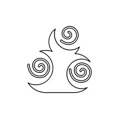 Decorative cloud icon in line style